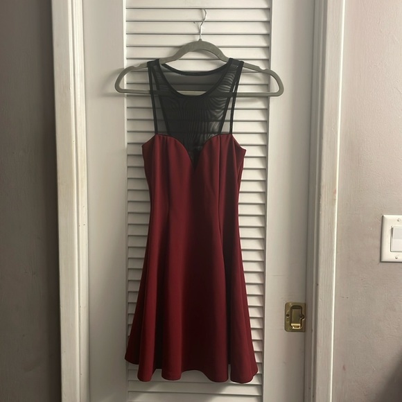 Gracie size small dress like new - a-line with top body con-sheer accents - Picture 1 of 5